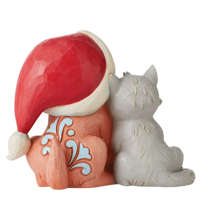 Kitten with Puppy in Santa Hat