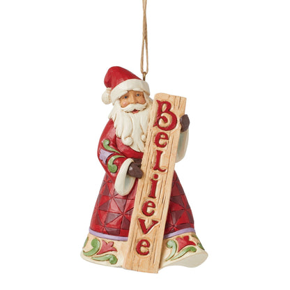 Santa with Porch Board Orn