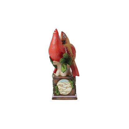 Cardinal Pair on Pedestal Fig