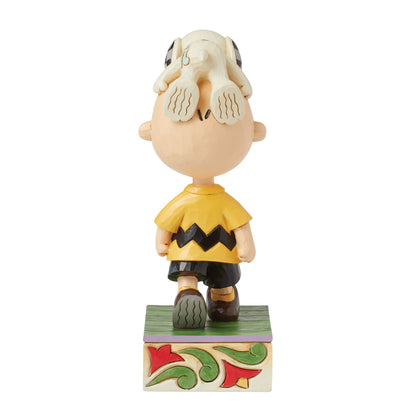 Snoopy on Charlie Brown's Head