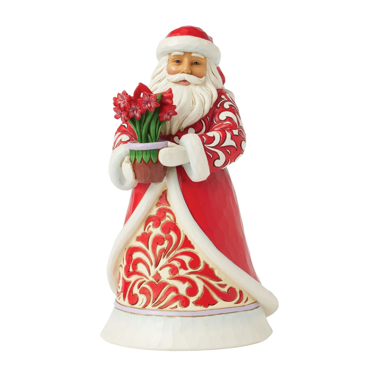 Santa with Blooming Amaryllis