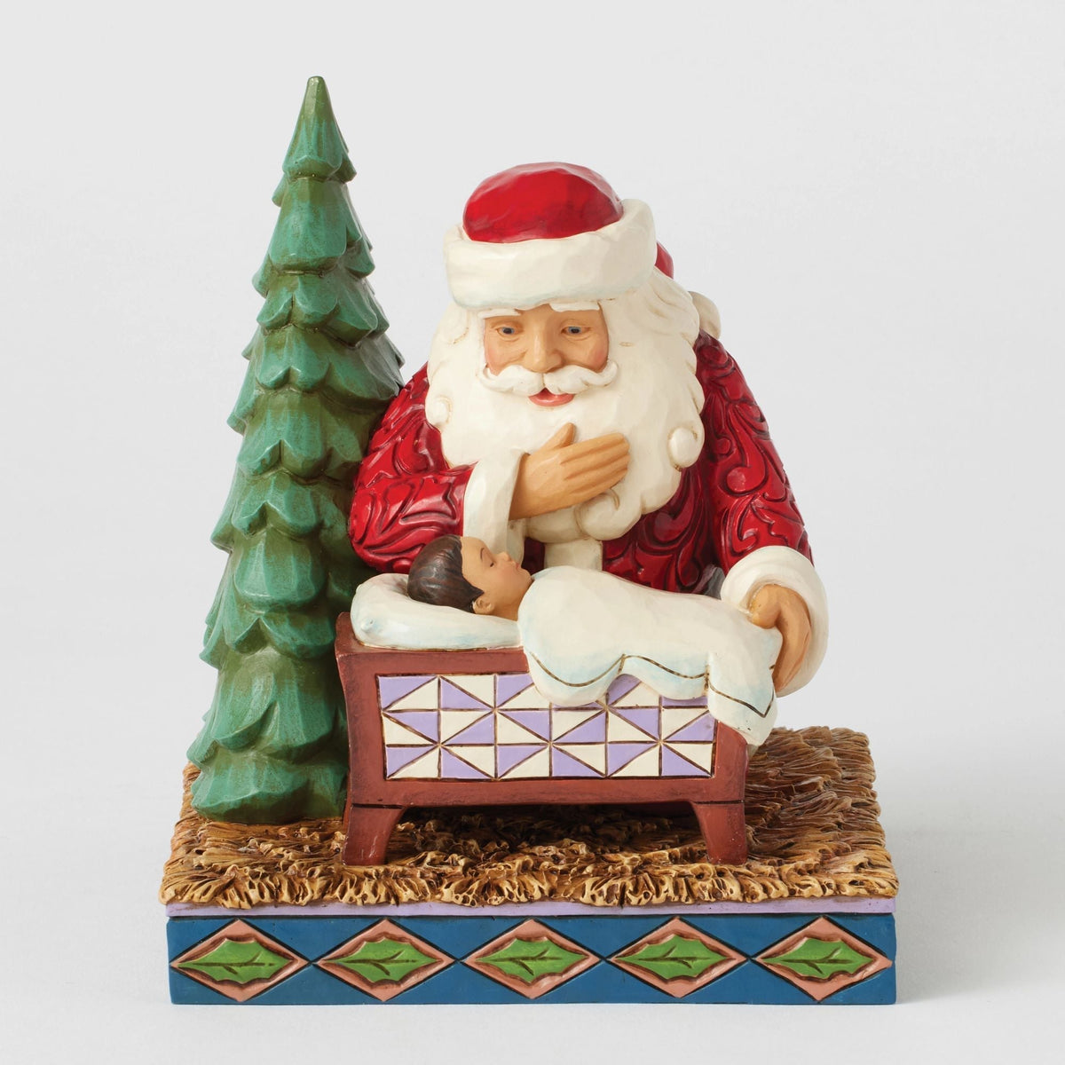Santa Kneeling over Baby Jesus