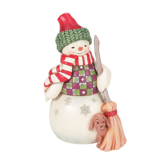 Snowman with Dog Peeking Fig