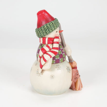Snowman with Dog Peeking Fig