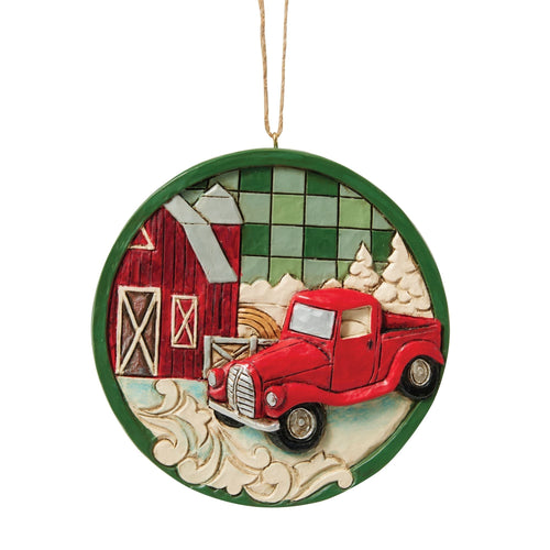Highland Glen Red Truck Orn