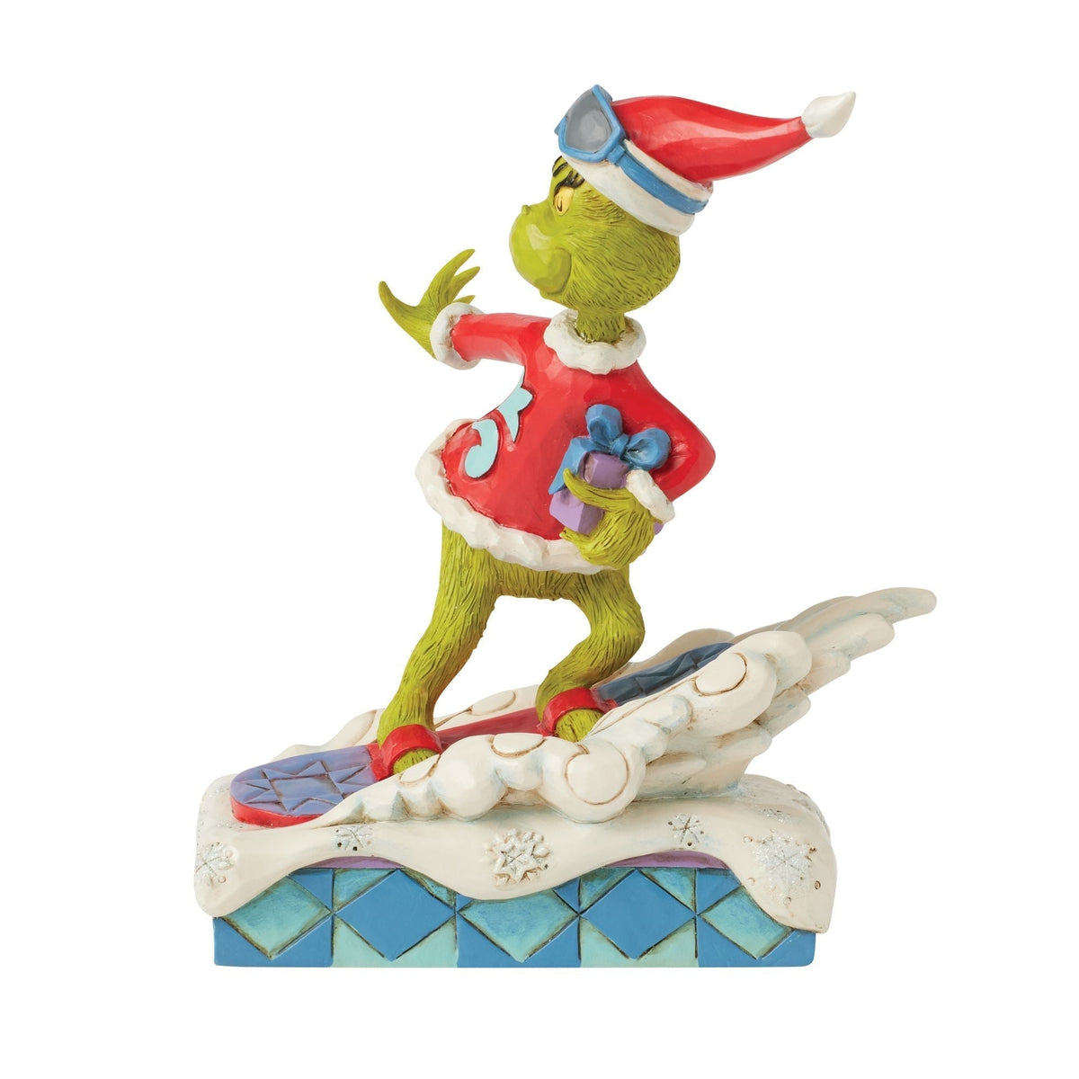 Grinch Snowboarding Fig