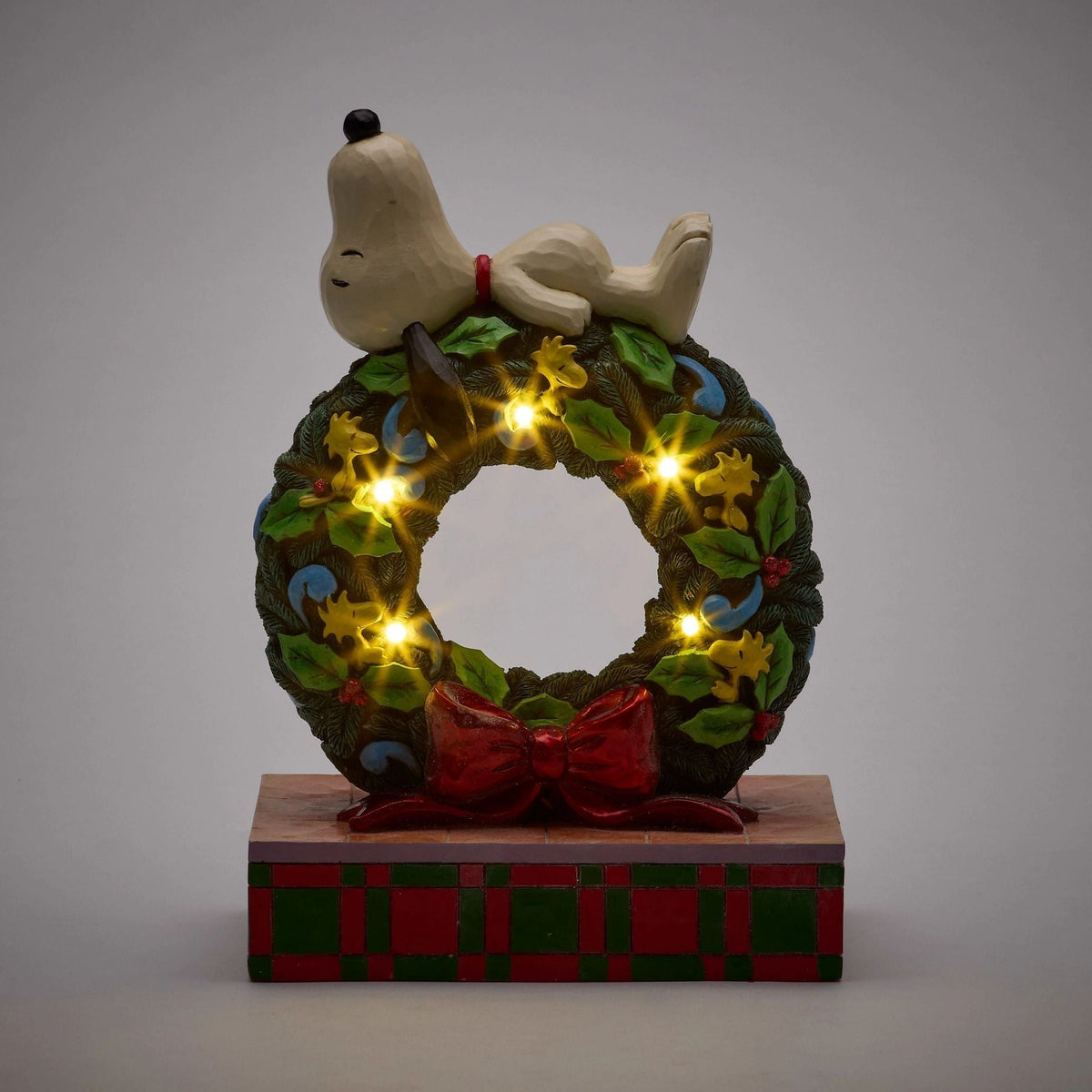 Snoopy Sleeping on LED Wreath