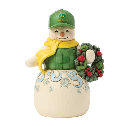 Snowman in John Deere Hat