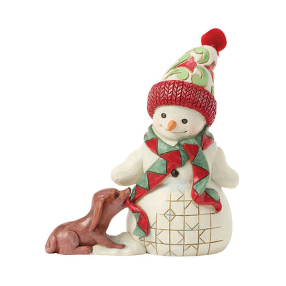 Snowman with Dog & Scarf Pint