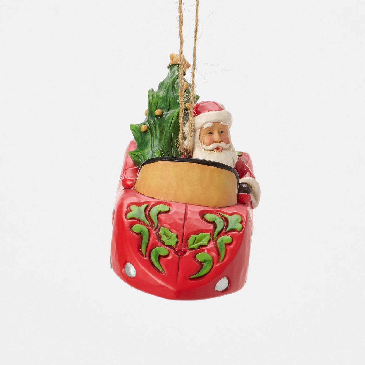 Santa in Sports Car Ornament